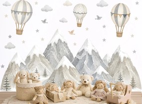 Skaly hory Nordic textilní prelepiteľné nálepky na stenu hárok 75 x 34 cm