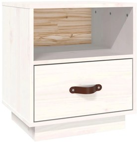 vidaXL Nočný stolík biely 40x34x45 cm masívne borovicové drevo