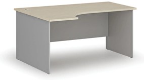 Rohový kancelársky písací stôl PRIMO GRAY, 160x120 cm, ľavý, sivá/breza