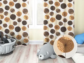 Biante Detský bavlnený záves Sandra SA-488 Hnedo-béžové designové púpavy 150x260 cm