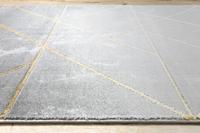 Behúň EMERALD exkluzívny 1012 glamour, marmur, geometrický sivý/zlatý