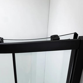BPS-koupelny Štvrťkruhový sprchový kút MAJA BL 90x90 cm, čierna/transparent v sete s hlbokou sprchovou vaničkou
