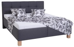 Čalúnená posteľ s matracom a úložným priestorom MARIA 160x200 cm sivá