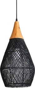 Ratanové závesné svietidlo LF03-L čierne