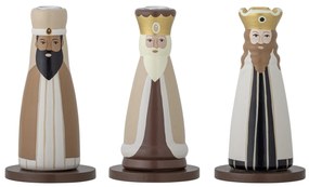 Bloomingville Drevený vianočný svietnik Betiel – set 3 ks