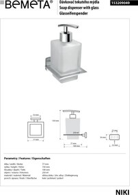 Bemeta Design NIKI: Dávkovač mydla, 250 ml - 153209049