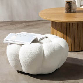 Čalúnený taburet Perugia bouclé biely