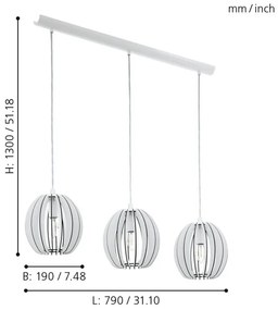 Eglo 94444 - Luster COSSANO 3xE14/40W/230V
