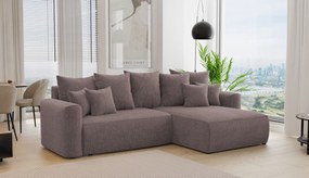 Rohová sedačka Baria (P) (tmavohnedá). Akcia -20%. Vlastná spoľahlivá doprava až k Vám domov. 1133084