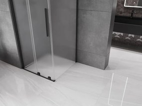 Mexen Velar, sprchový kút s posuvnými dverami 120 x 120 cm, 8mm sklo námraza, čierna matná, 871-120-120-31-70