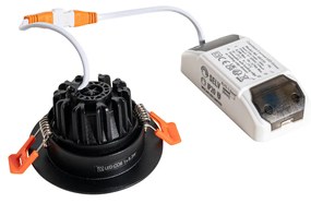Zapustené bodové svetlo čierne 6,8 cm vrátane LED 750 lm stmievateľné IP65 - Gaius