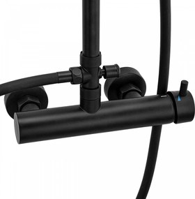Erga Dubaj, sprchový set s batériou a hlavovou sprchou 23 cm, čierna matná, ERG-YKA-BP.DUBAJ23-BLK