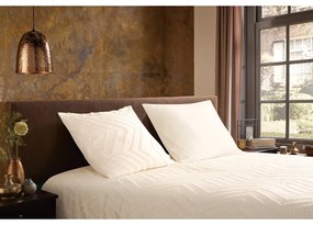 Krémové predĺžené obliečky na jednolôžko z mikrovlákna 140x220 cm Pure Zigzag – Good Morning