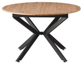 Tempo Kondela Jedálenský rozkladací stôl, dub artisan/čierna, 120x120-160x75 cm, ABERO TYP 2