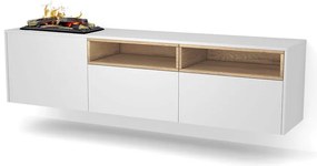 Elektrický krb Tecero Cassette 400/600 biely/dub