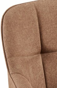 Stolička s podrúčkami Roseville - látka, nohy čierny kov - Sivo-hnedá (Taupe)