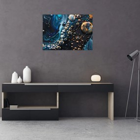 Sklenený obraz - Atramentové kvapky (70x50 cm)