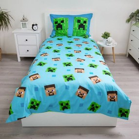 Bavlnené detské obliečky so svietiacim efektom na jednolôžko 140x200 cm Minecraft "Jungle Fight" – Jerry Fabrics