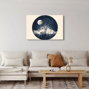 Obraz – Magický strom s jeleňom I. (90x60 cm)