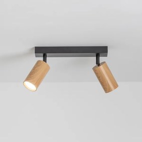 Brilagi - Bodové svietidlo SELE 2xGU10/30W/230V čierna/dekor duba