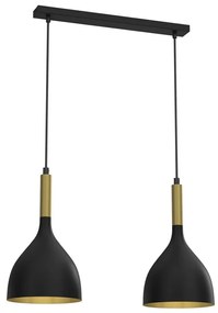 Luster na lanku NOAK 2xE27/15W/230V čierna/zlatá