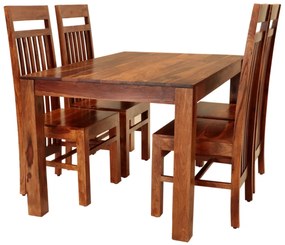 furniture-nabytek.cz - Malý jídelní set pro 4 osoby z indického masivu palisandr