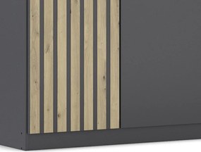 Šatníková skriňa Genua, 181 cm, tmavo šedá/artisan