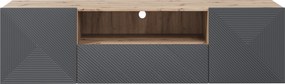 Závesný TV stolík Asha 167 cm s otvorenou policou - artisan / rivier stone mat