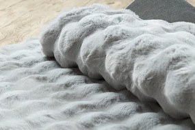 Koberec BUBBLE strieborný 21 štrukturálny 3D, kruh