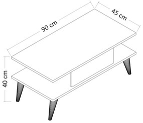 Konferenčný stolík Disevo 1 (orech + biela) . Vlastná spoľahlivá doprava až k Vám domov. 1093182