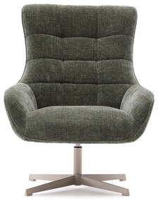 Otočné ženilkové kreslo sivozelené Teryl – Kave Home