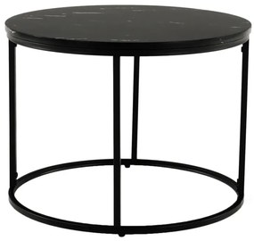 Konferenčný stolík, čierny mramor/čierny kov, GAGIN