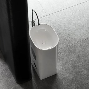 BPS-koupelny Voľne stojace keramické umývadlo HYD-CO-WH-WOF-490 49x38 cm, biele