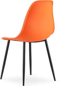 Jedálenská stolička WAT oranžová - čierne nohy (1 ks)
