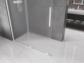 Mexen Velar, sprchová zástena s posuvnými dverami Walk-in 150 x 200 cm, 8mm sklo námraza, biela matná, 871-150-000-33-20