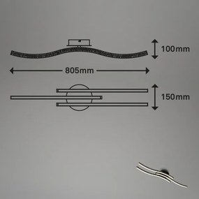 Brilo - LED Stropné svietidlo LED/19W/230V 3000K čierna