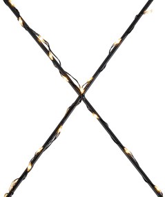 Vianočná nástenná lampa čierna XMAS vrátane LED s časovačom IP44 - Yoro