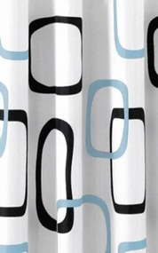 Aqualine Aqualine, Sprchový záves 180x200cm, polyester, biela/čierna/béžová, ZP004