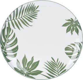 Plytký tanier Siaki 26 cm, motív tropické listy%