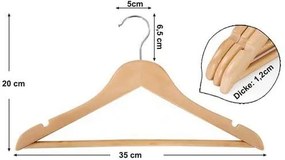 SONGMICS Drevené ramienko detské prírodné 35 cm 20 ks