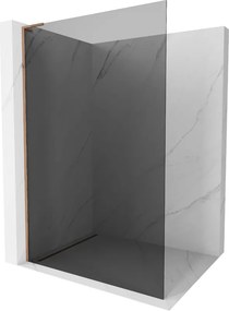 Mexen Kioto L, sprchová zástena Walk-In 100 x 200 cm, 8mm šedé sklo, ružové zlato profil, 800-100-103-60-40