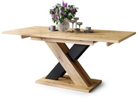 KARO Dub Artisan/Čierna Matná - MODERNÝ ROZKLADACÍ STÔL DO 180 cm!
