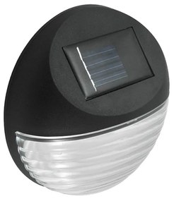 4x Solárne schodiskové LED solárne fasádne svietidlo čierne 6500K studená farba