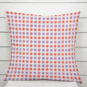 Biante Dekoračná obliečka na vankúš Leona LN-028 Červeno-modré káro 35 x 45 cm