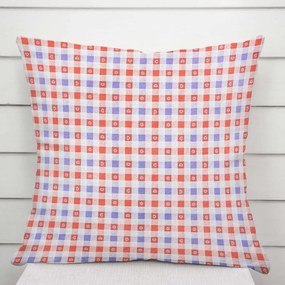 Biante Dekoračná obliečka na vankúš Leona LN-028 Červeno-modré káro 45 x 45 cm