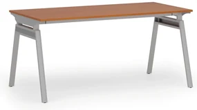Kancelársky stôl PRIMO SIGMA, 160x80 cm, sivá podnož, čerešňa