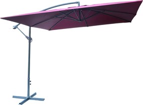 Rojaplast 3880 Štvorcový slnečník kovový - bordó 270 x 270 cm