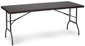 Skladací záhradný banketový cateringový stôl 180 cm - ratan