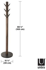 Čierny prírodný vešiak z kaučukového dreva Flapper - Umbra