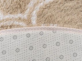 TZ Béžový okrúhly vzorovaný koberec shaggy Decor Latern Rozmer: 140 cm